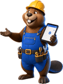 Castor bâtisseur, mascotte Casteo